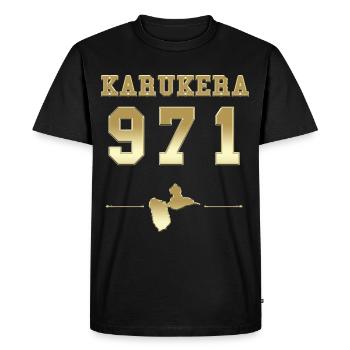 Karukera 971 Guadeloupe Gold - T-shirt Premium bio Homme - noir - Devant - Nico (187cm)