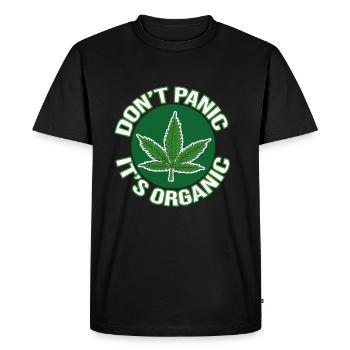 Herbe de chanvre Cannabis feuille de chanvre disant Motif - T-shirt Premium bio Homme - noir - Devant - Nico (187cm)