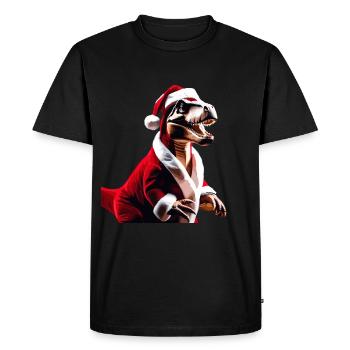 T-Rex : Père Noël - T-shirt Premium bio Homme - noir - Devant - Nico (187cm)