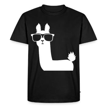 Lama drôle portant des lunettes de soleil Lamas cool - T-shirt Premium bio Homme - noir - Devant - Nico (187cm)