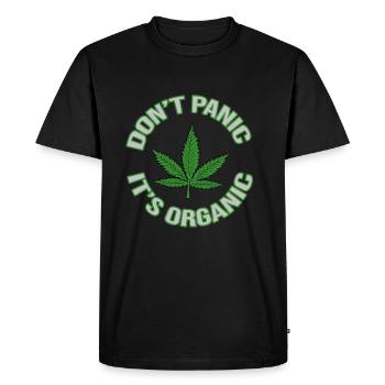 Hemp Don't Panic Its Organic - Men's Premium Organic T-Shirt - black - Front - Nico (187cm)