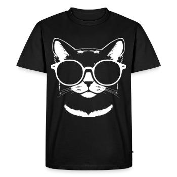 Drôle de chat avec des lunettes de soleil Chaton Sunglas Cats - T-shirt Premium bio Homme - noir - Devant - Nico (187cm)