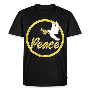 Colombe de la paix de la paix Signe de la paix Déclaration - T-shirt Premium bio Homme - noir - Devant - Nico (187cm)