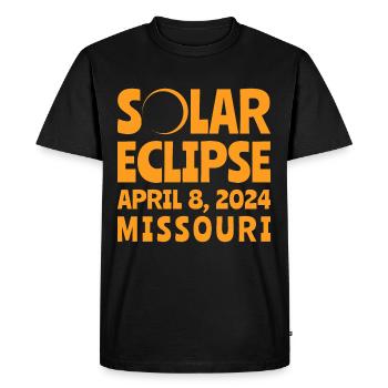 éclipse solaire 2024 Missouri - T-shirt Premium bio Homme - noir - Devant - Nico (187cm)