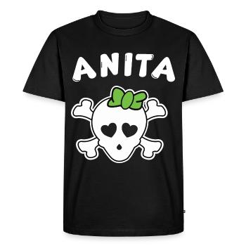 Pirate Anita Design pour les filles et les femmes - T-shirt Premium bio Homme - noir - Devant - Nico (187cm)