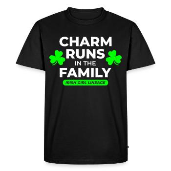 Lignée de fille irlandaise : Charme de famille St Patricks jour - T-shirt Premium bio Homme - noir - Devant - Nico (187cm)