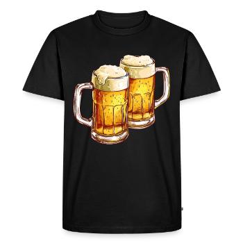 Chope à bière Chopes à bière Verres à bière Bière Alcool Alcool - T-shirt Premium bio Homme - noir - Devant - Nico (187cm)