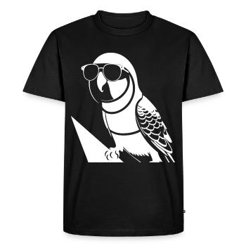 Funny Bird Wearing Sunglasses Cool Bourke's Parak - Men's Premium Organic T-Shirt - black - Front - Nico (187cm)
