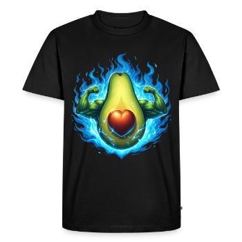 Strong avocado - Men's Premium Organic T-Shirt - black - Front - Nico (187cm)
