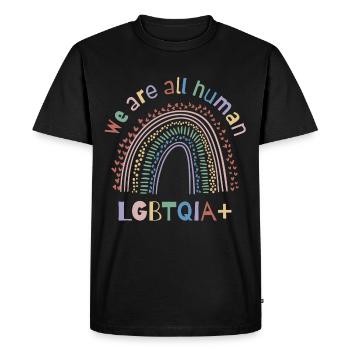 We are all human LGBTQIA+ Pride - Men's Premium Organic T-Shirt - black - Front - Nico (187cm)