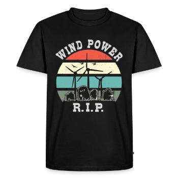 L’énergie éolienne RIP, non à l’énergie éolienne - T-shirt Premium bio Homme - noir - Devant - Nico (187cm)