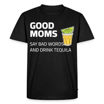 Les bonnes mamans boivent de la tequila et disent des gros mots - T-shirt Premium bio Homme - noir - Devant - Nico (187cm)