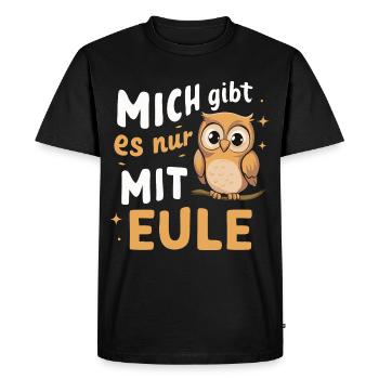 oiseau de nuit hibou hibou oiseau - T-shirt Premium bio Homme - noir - Devant - Nico (187cm)