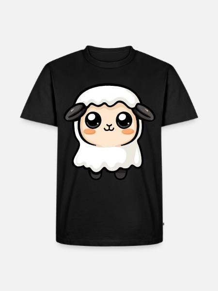 Schaf Halloween Comic Geist - Männer Premium Bio T-Shirt - Schwarz