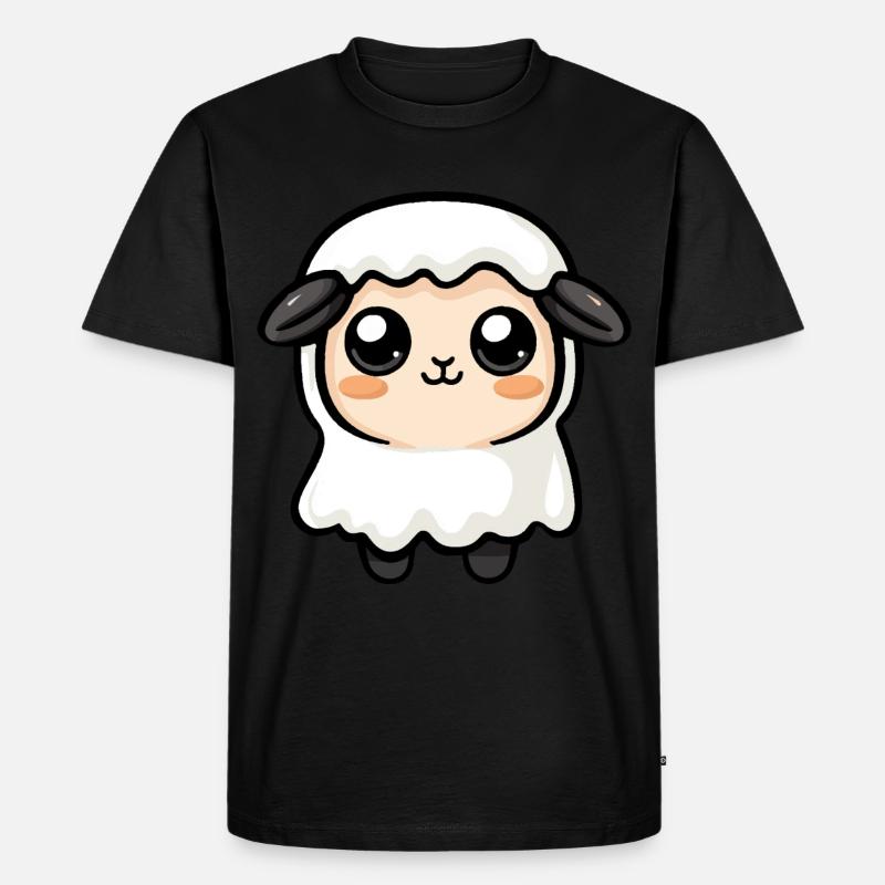 Schaf Halloween Comic Geist - Männer Premium Bio T-Shirt - Schwarz