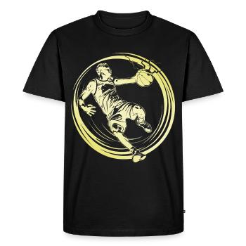 Joueur de basket-ball Joueur de basket-ball Homme - T-shirt Premium bio Homme - noir - Devant - Nico (187cm)