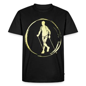 Marche Nordique Homme - T-shirt Premium bio Homme - noir - Devant - Nico (187cm)