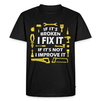 S’il est cassé, je le réparerai - Dire DIY - T-shirt Premium bio Homme - noir - Devant - Nico (187cm)