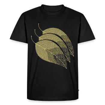 Leaves Decorative - Men's Premium Organic T-Shirt - black - Front - Nico (187cm)