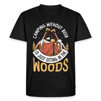 Le camping sans bière ne se trouve que dans la forêt - T-shirt Premium bio Homme - noir - Devant - Nico (187cm)