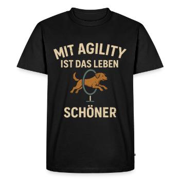 Dog Sport Agility Parcours Training Dog - Men's Premium Organic T-Shirt - black - Front - Nico (187cm)