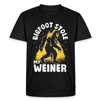 Bigfoot a eu mon Weiner Bigfoot Sasquatch - T-shirt Premium bio Homme - noir - Devant - Nico (187cm)