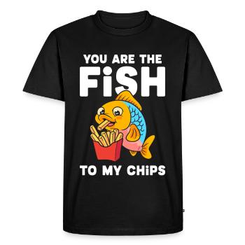 Fish and Chips You're the fish to my chips - Men's Premium Organic T-Shirt - black - Front - Nico (187cm)