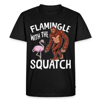 Squatch Bigfoot Sasquatch Flamingo - T-shirt Premium bio Homme - noir - Devant - Nico (187cm)