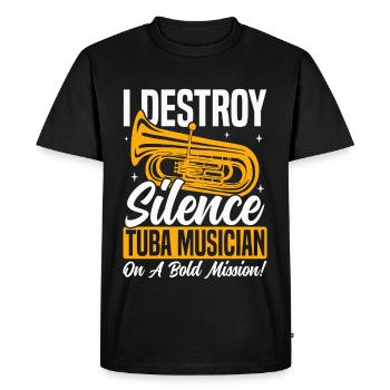 instruments à vent fanfare, tuba - T-shirt Premium bio Homme - noir - Devant - Nico (187cm)