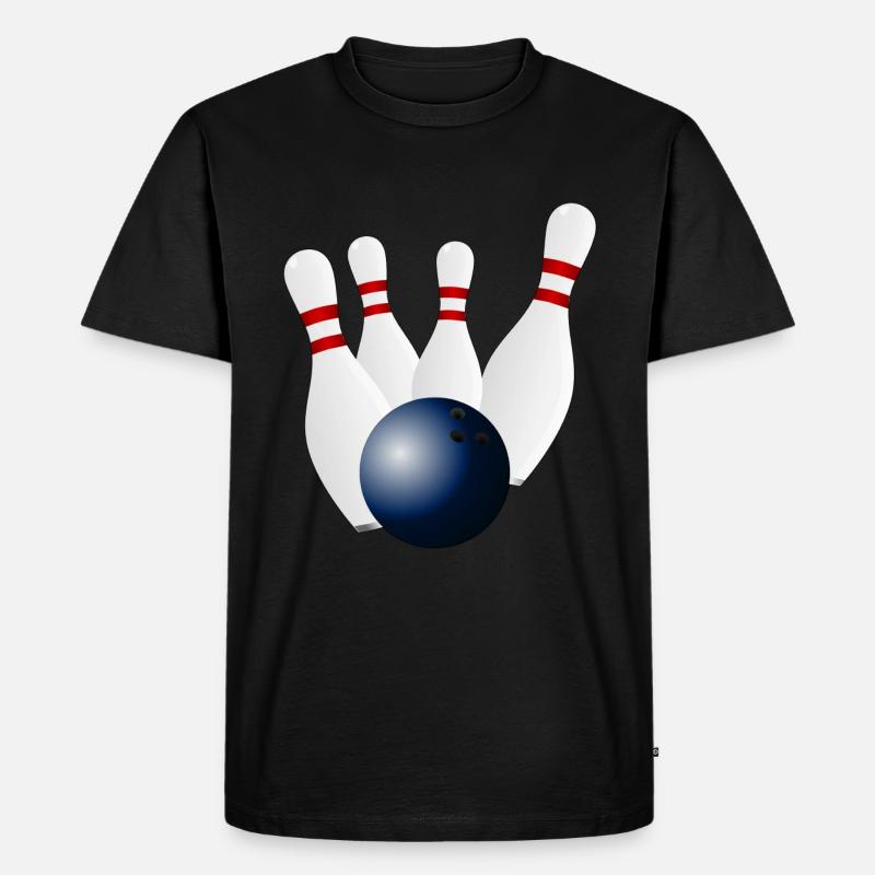 Bowling - Männer Premium Bio T-Shirt - Schwarz