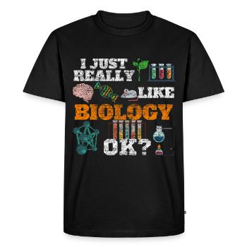Biologie Biologie Biologiste Biologique (Vintage) - T-shirt Premium bio Homme - noir - Devant - Nico (187cm)