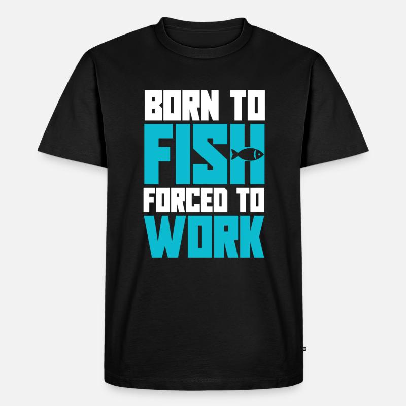 Forelle Lachs - Männer Premium Bio T-Shirt - Schwarz