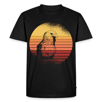 Faucons oiseaux de proie Fauconnier Fauconnerie Chasse au dégressif - T-shirt Premium bio Homme - noir - Devant - Nico (187cm)