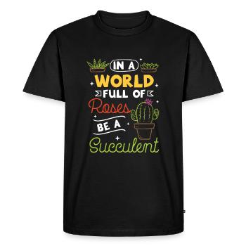 Succulent Plants - Men's Premium Organic T-Shirt - black - Front - Nico (187cm)