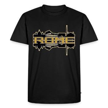 Rome Rome Italie Ville Skyline Or Accueil Amour - T-shirt Premium bio Homme - noir - Devant - Nico (187cm)