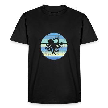 Biologiste marin Octopus - T-shirt Premium bio Homme - noir - Devant - Nico (187cm)