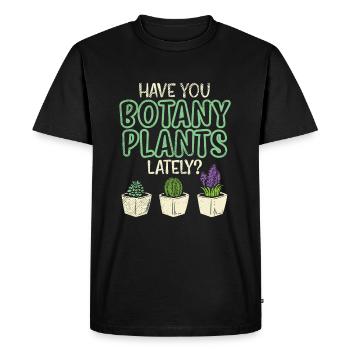 Botany Plants - Men's Premium Organic T-Shirt - black - Front - Nico (187cm)