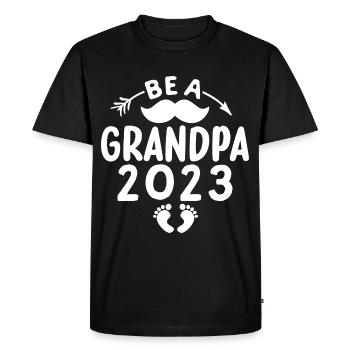 Futur grand-père 2023, 2023 Je serai grand-père, 2023 grand-père - T-shirt Premium bio Homme - noir - Devant - Nico (187cm)