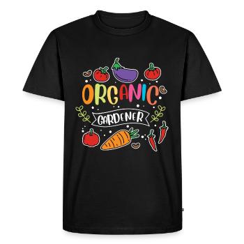 Organic Gardener Vegetables - Men's Premium Organic T-Shirt - black - Front - Nico (187cm)