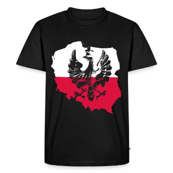 Pays polonais Drapeau polonais Drapeau - T-shirt Premium bio Homme - noir - Devant - Nico (187cm)