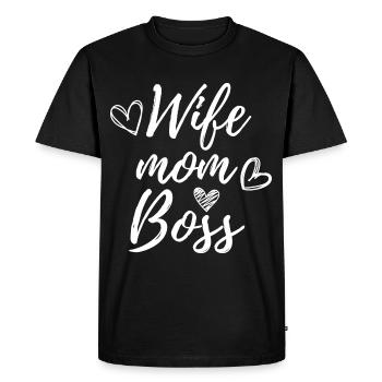femme maman patron - T-shirt Premium bio Homme - noir - Devant - Nico (187cm)