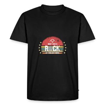 Wait I See A Rock - T-shirt Premium bio Homme - noir - Devant - Nico (187cm)