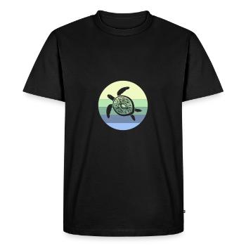 Turtle Retro Graphic - Men's Premium Organic T-Shirt - black - Front - Nico (187cm)