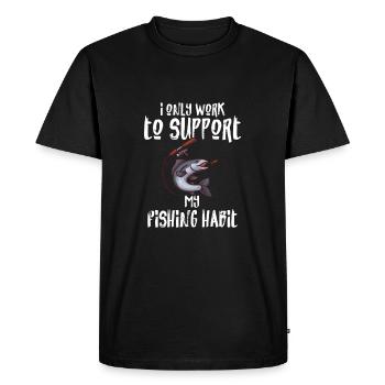 Fishing My Fishing Habit - Men's Premium Organic T-Shirt - black - Front - Nico (187cm)
