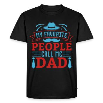 They call me Dad, Dad and Daddy - Men's Premium Organic T-Shirt - black - Front - Nico (187cm)