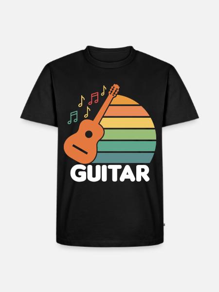 Gitarre Kinder - Männer Premium Bio T-Shirt - Schwarz