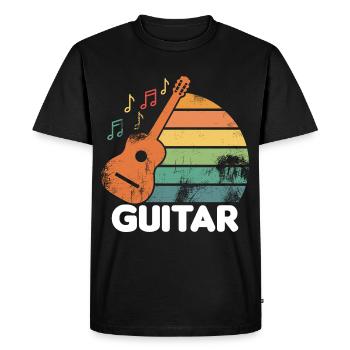 Guitare rétro - T-shirt Premium bio Homme - noir - Devant - Nico (187cm)