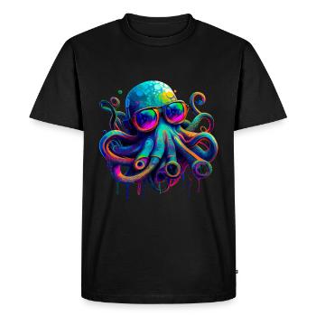 Illustration de la pieuvre - T-shirt Premium bio Homme - noir - Devant - Nico (187cm)
