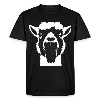 Drôle d’Alpaga Silhouette Effronté Fun Alpagas - T-shirt Premium bio Homme - noir - Devant - Nico (187cm)