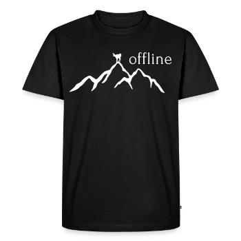 Montagne avec chamois hors ligne - T-shirt Premium bio Homme - noir - Devant - Nico (187cm)